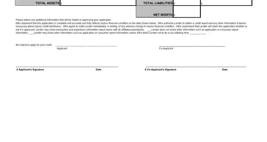 Filling out bank application form example stage 5