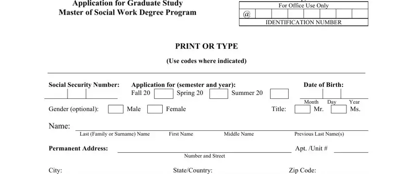 filling in haword university application form part 1