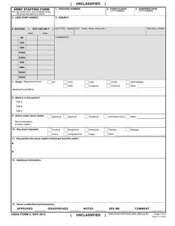 Hqda Form 5 Preview