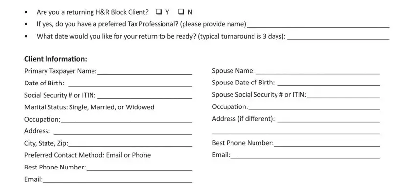 h r block tax drop off empty fields to complete