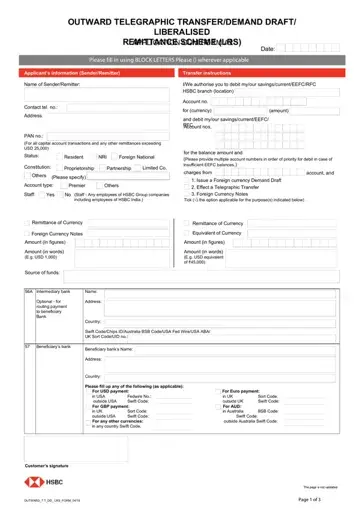 Hsbc Fund Transfer Form Preview