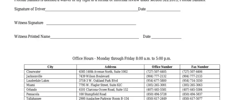 Entering details in florida request eligibility review part 2