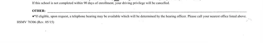 form 78306 ENROLLMENT in Advanced Driver, OTHER, lf eligible upon request a, and HSMV  Rev blanks to insert