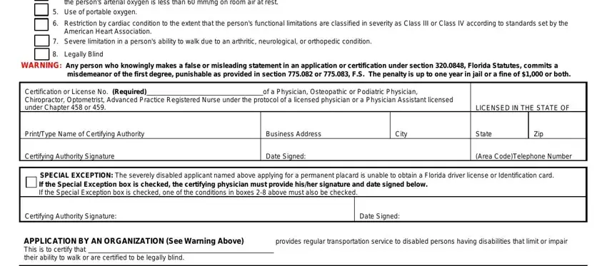 Completing handicapped parking application part 2