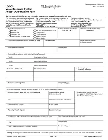 Hud 27054 Form Preview