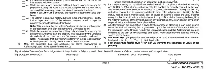 part 5 to completing hud form 92900 a