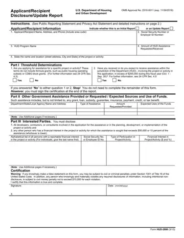 Hud Form 2880 Preview