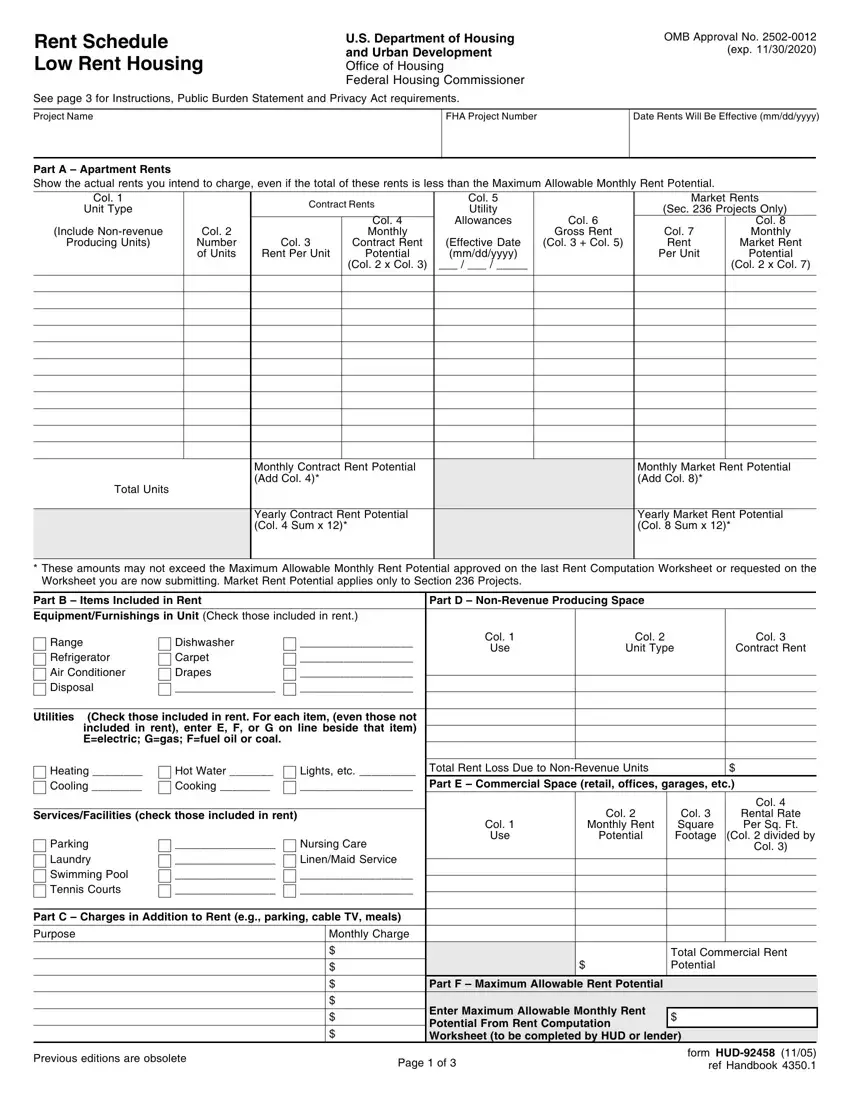 Hud Form 92458 first page preview