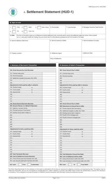 Hud Statement Online Form Preview