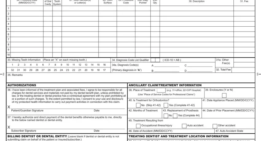 Completing human dental claim part 2