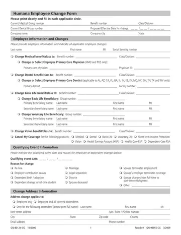 Humana Employee Change Form Preview
