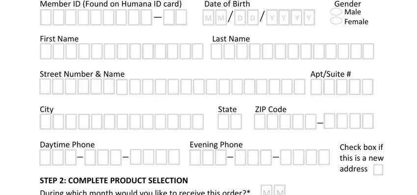 humana otc catalog fields to fill in
