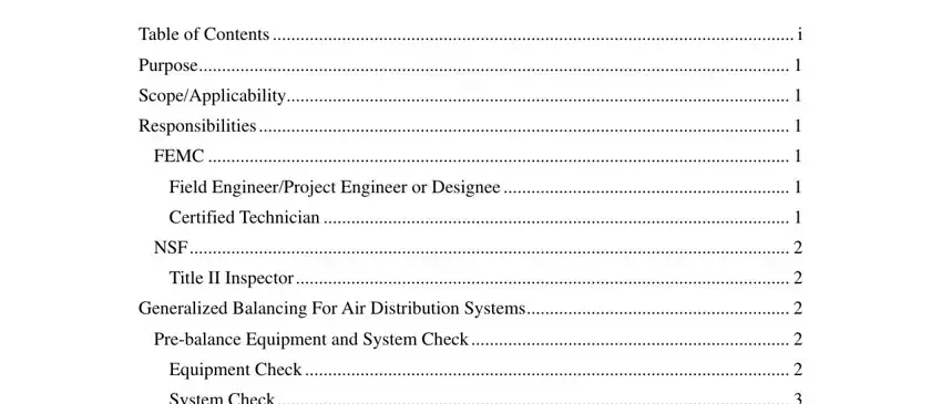 filling out air balance report template step 1