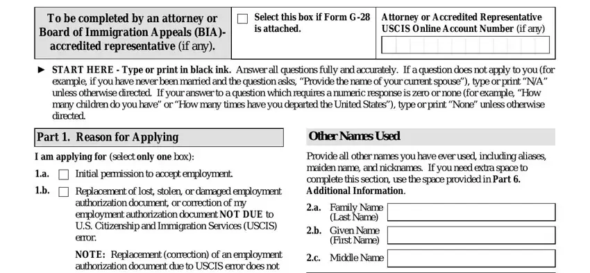 I 765 Form empty fields to consider