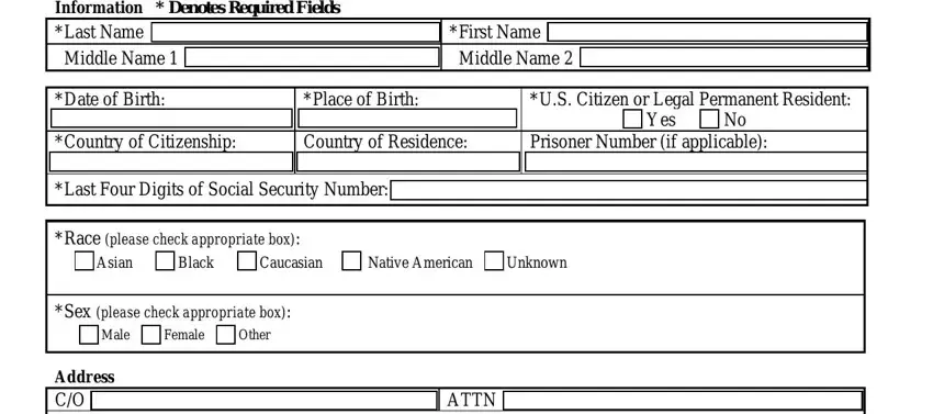 entering details in applicant information stage 1