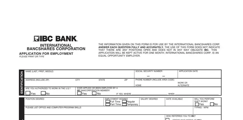 stage 1 to filling out ibc bank online