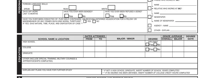 Filling in ibc bank online step 2