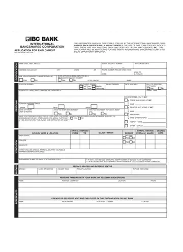 Ibc Bank Job Application Preview