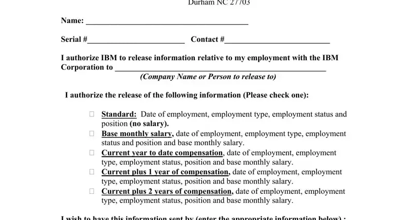 filling in ibm employment verification number stage 1