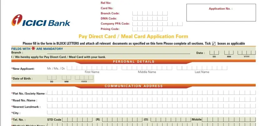 entering details in pay direct card part 1