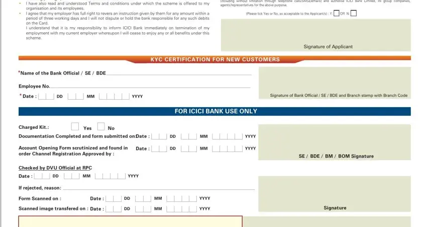 Filling out pay direct card stage 5