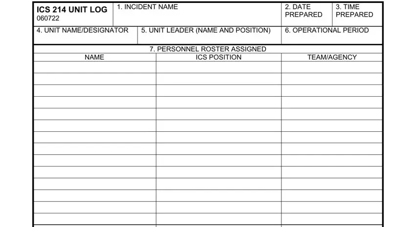 ics214 empty spaces to consider