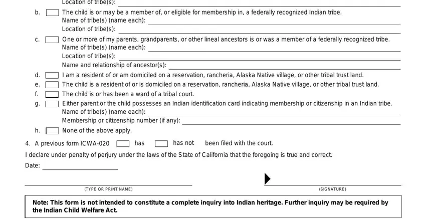 step 2 to finishing form icwa 020