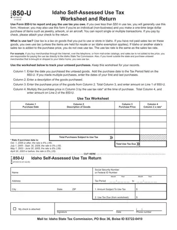 Idaho Form 850 U Preview