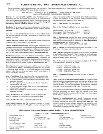 Idaho Form 850 Preview