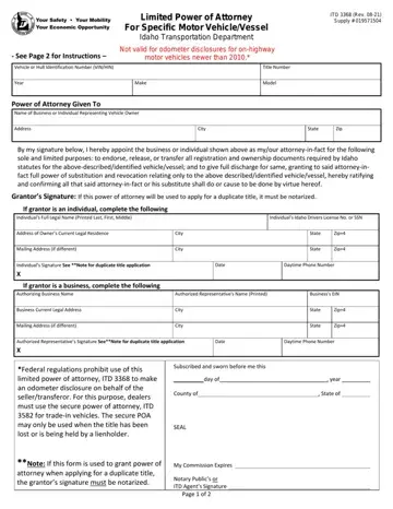 Idaho Form ITD-3368 Preview