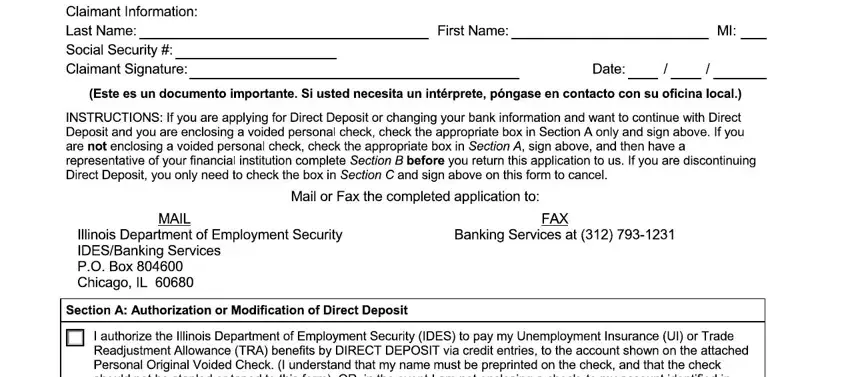 how do i set up direct deposit for unemployment in illinois empty fields to consider