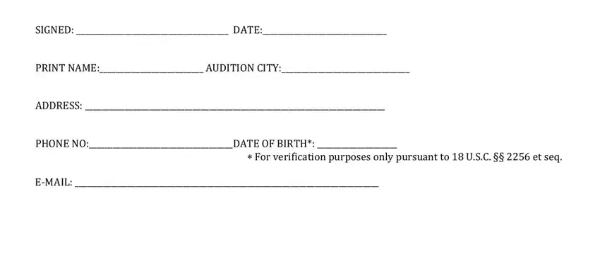 Filling out idol form stage 3