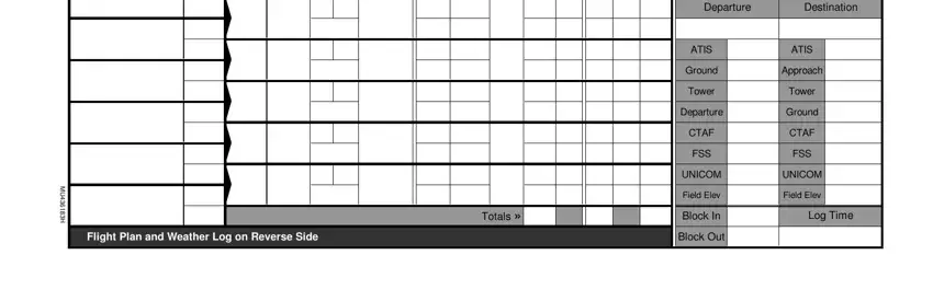 step 2 to filling out log flight plan