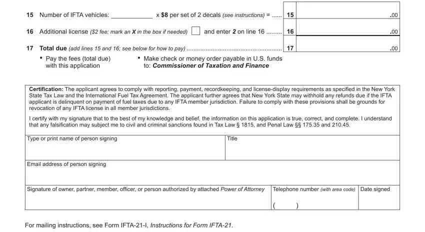 Finishing ifta 21 instructions step 2