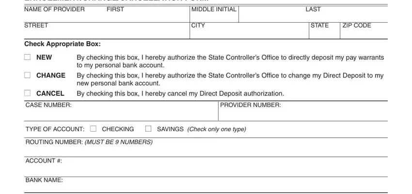 how to set up direct deposit ihss spaces to fill in