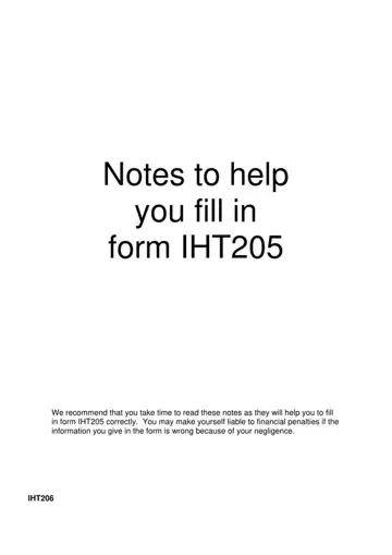 Iht 205 Form Preview