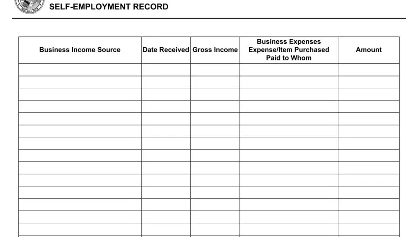 stage 4 to entering details in self employment form dhs