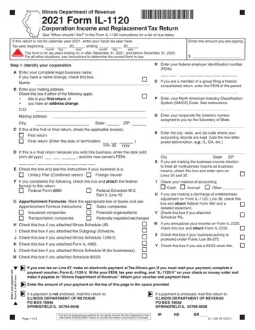 Illinois Form 1120 Preview