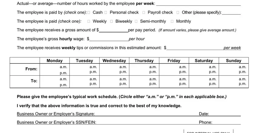 step 2 to filling out self employment income verification form illinois