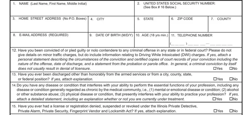 step 1 to filling in apply for perc card