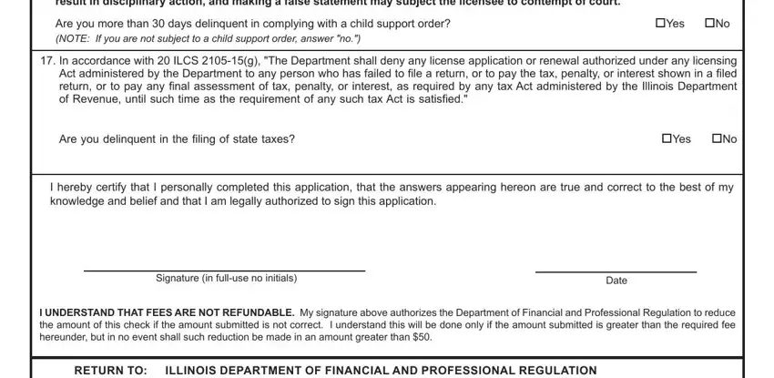 Entering details in apply for perc card part 2