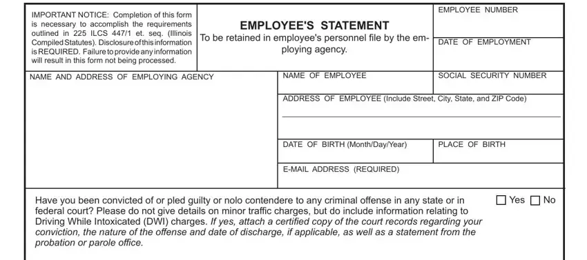 step 3 to entering details in apply for perc card