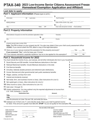 Illinois Ptax 340 Form Preview