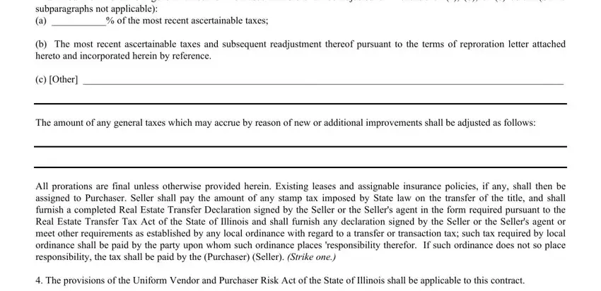 Filling in commercial real estate contract illinois step 5