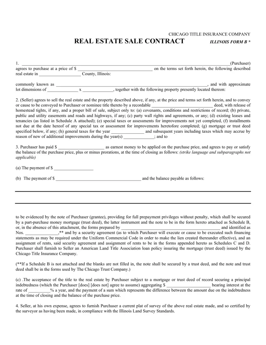 Illinois Realtor Contract Printable first page preview