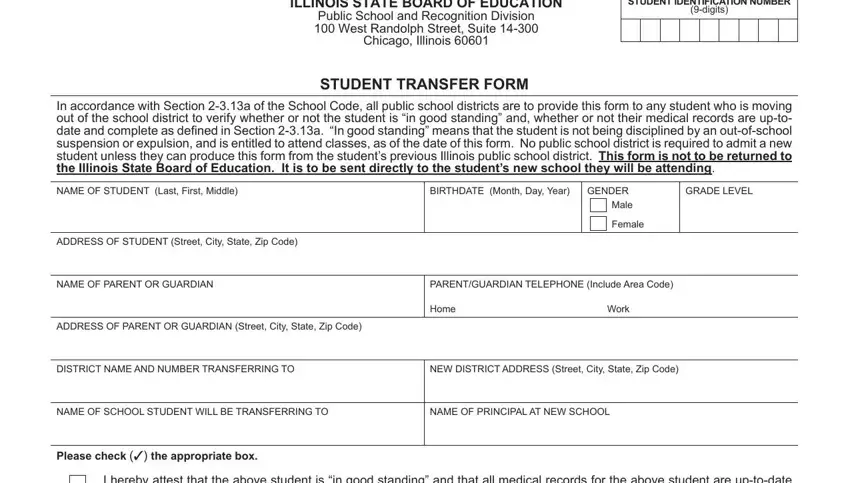 example of empty fields in transfer of death instrument form illinois