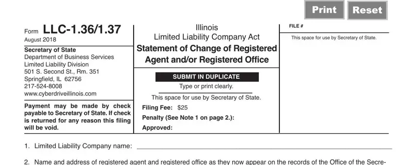 step 1 to filling out llc 1 36 1 37