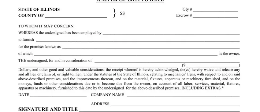 Illinois Waiver Of Lien ≡ Fill Out Printable Pdf Forms Online 8384