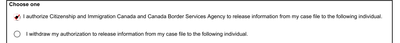 Form IMM 5475 example filled out, choose one