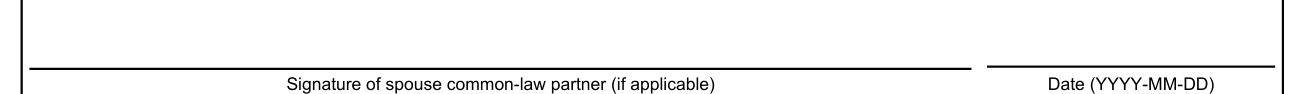 Form IMM 5475 example filled out, signature of spouse common-law partner (if applicable)